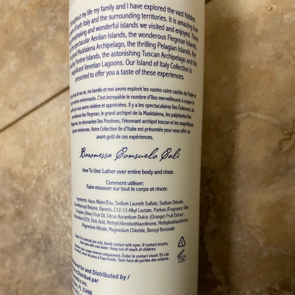 New & Sealed! Baronessa Cali's Islands of Italy Bath Gel - CAPRI - Picture 3 of 3